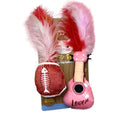 Kitty Era Tour plush toy set with red and pink faux-fur rabbit and football charm