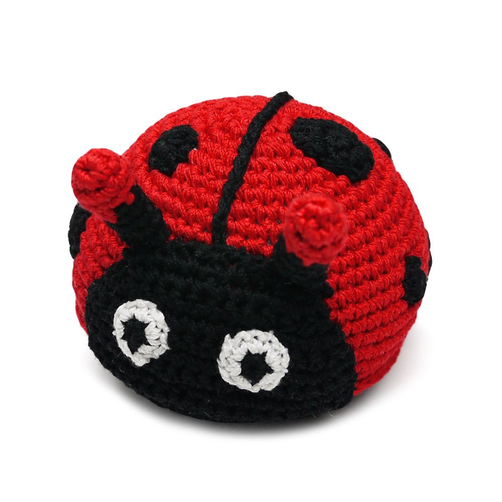 Ladybug Crochet Toy Fursace Luxury Dog Plush Toy - Red Squeaky | Cookies Wagging Friends Boutique Cookies Wagging Friends Boutique