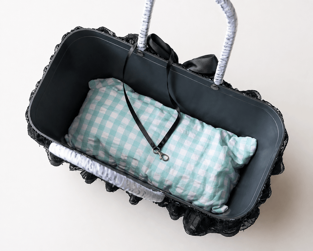 Luxury Black Lace Dog Carrier Bag with Pearl Charm – Elegant Small Dog Tote Bag with Safety Leash Fursace Luxury Dog Plush Toy - Red Squeaky | Cookies Wagging Friends Boutique Cookies Wagging Friends Boutique