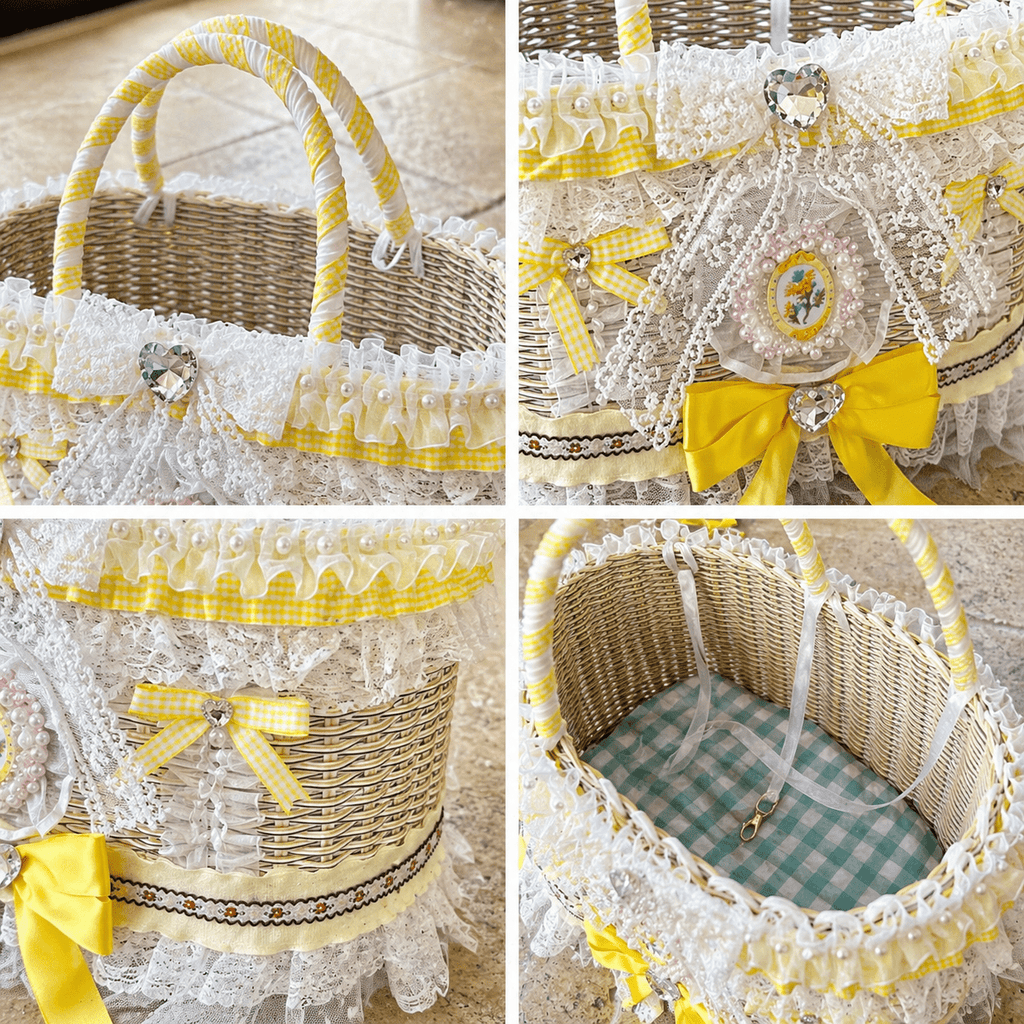 Luxury Dog Carrier Basket – French Style Lace Pet Bag with Pearl & Bow Fursace Luxury Dog Plush Toy - Red Squeaky | Cookies Wagging Friends Boutique Cookies Wagging Friends Boutique