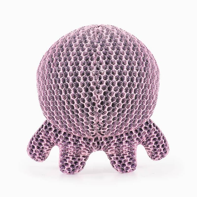 Purple octopus ball dog toy, back view with tentacles