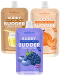 3 Pack OG flavors BUDDY BUDDER (4oz Squeeze Packs) - 100% all natural dog peanut butter, Made in USA