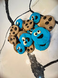 Organic Peanut Butter Cookie Monster 🐾🍪💙 Fursace Luxury Dog Plush Toy - Red Squeaky | Cookies Wagging Friends Boutique Cookies Wagging Friends Boutique