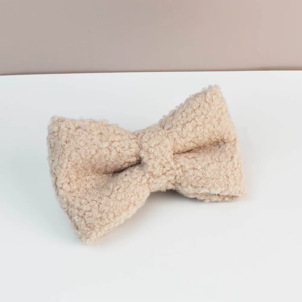 Personalized Beige Teddy Classic Set Fursace Luxury Dog Plush Toy - Bowtie Red Squeaky | Cookies Wagging Friends Boutique Cookies Wagging Friends Boutique