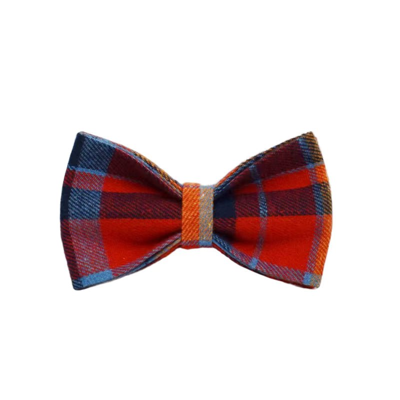 Personalized Midnight Copper Plaid Classic Set Fursace Luxury Dog Plush Toy - Bowtie Red Squeaky | Cookies Wagging Friends Boutique Cookies Wagging Friends Boutique