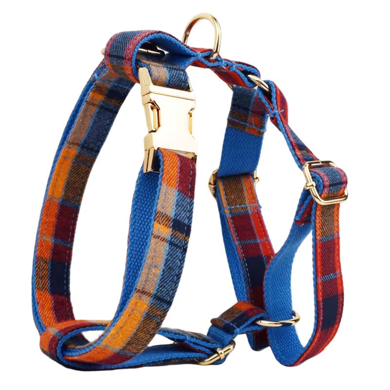 Personalized Midnight Copper Plaid Classic Set Fursace Luxury Dog Plush Toy - Harness Red Squeaky | Cookies Wagging Friends Boutique Cookies Wagging Friends Boutique