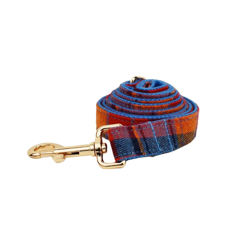Personalized Midnight Copper Plaid Classic Set Fursace Luxury Dog Plush Toy - Leash Red Squeaky | Cookies Wagging Friends Boutique Cookies Wagging Friends Boutique