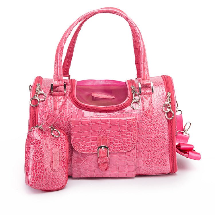 Pet Carrier Bag – Pink Croc Texture, Travel-Ready Fursace Luxury Dog Plush Toy - S Red Squeaky | Cookies Wagging Friends Boutique Cookies Wagging Friends Boutique