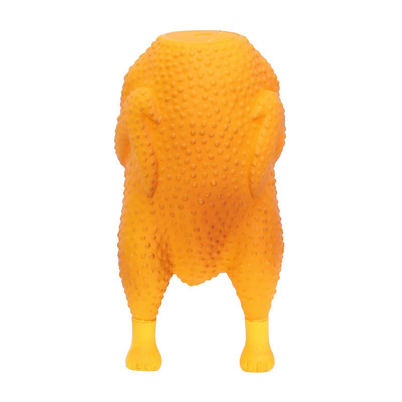 Chicken leg pet toy, yellow upright leg shape with two short feet