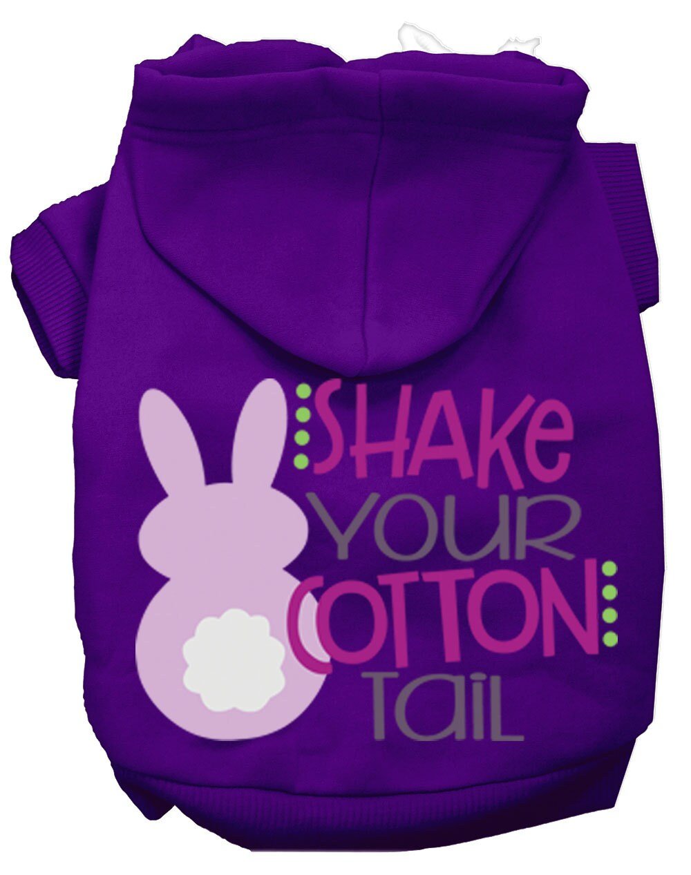 Purple dog and cat hoodie with bunny graphic screen print