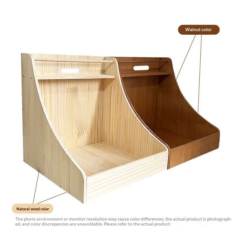 Pet Home Storage Small Solid Wood Bed For Home Fursace Luxury Dog Plush Toy - Wood Color Red Squeaky | Cookies Wagging Friends Boutique Cookies Wagging Friends Boutique