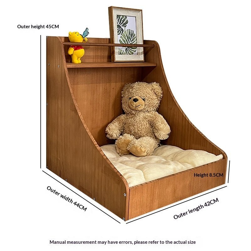 Pet Home Storage Small Solid Wood Bed For Home Fursace Luxury Dog Plush Toy - Wood Color Red Squeaky | Cookies Wagging Friends Boutique Cookies Wagging Friends Boutique