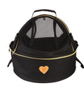Pet Life ® 'Air-Venture' Dual-Zip Airline Approved Panoramic Circular Travel Pet Dog Carrier Fursace Luxury Dog Plush Toy - Black Red Squeaky | Cookies Wagging Friends Boutique Cookies Wagging Friends Boutique