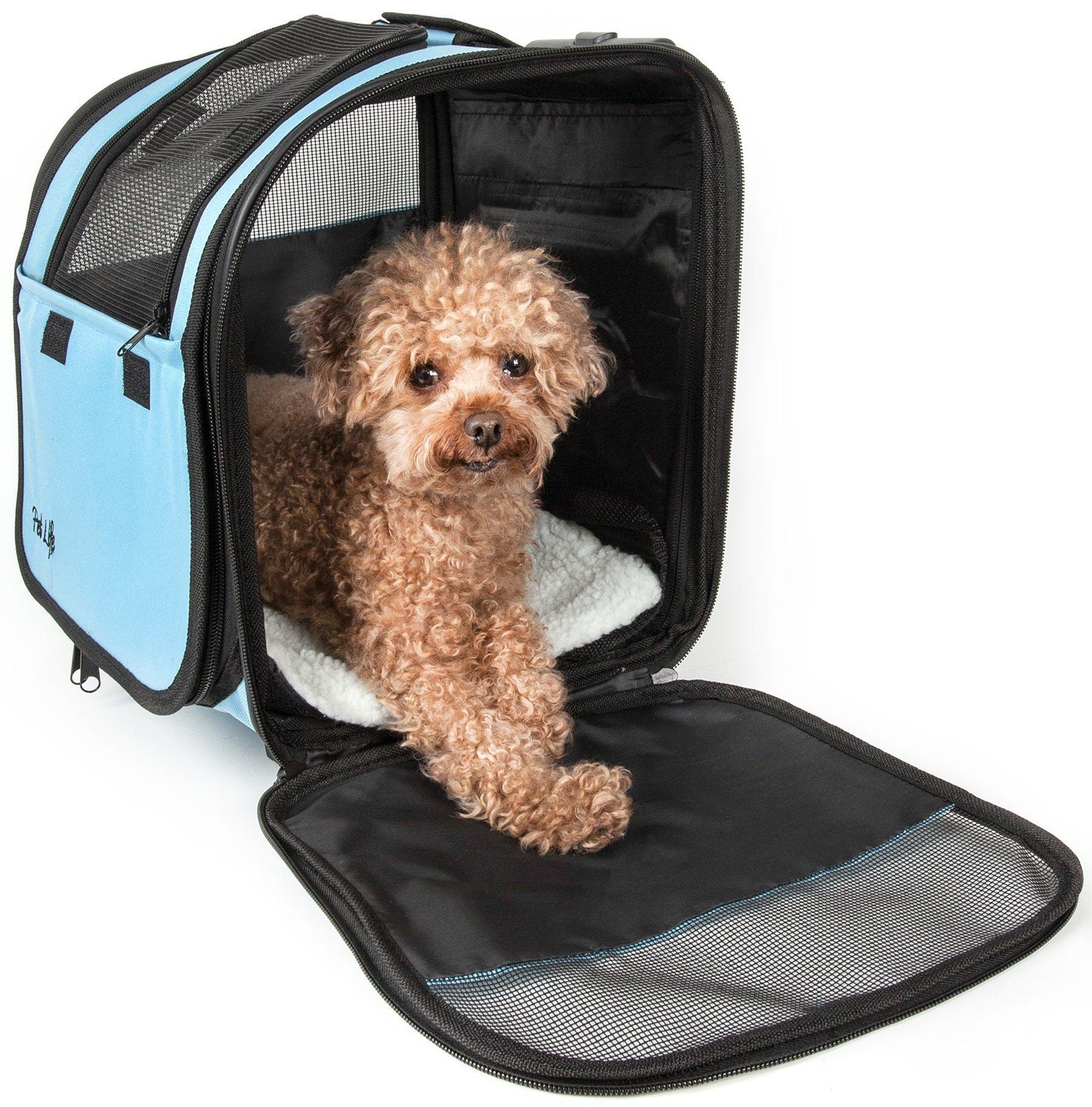Pet Life ® 'Pawdon Me '  Wheeled Airline Approved Travel Collapsible Pet Dog Carrier