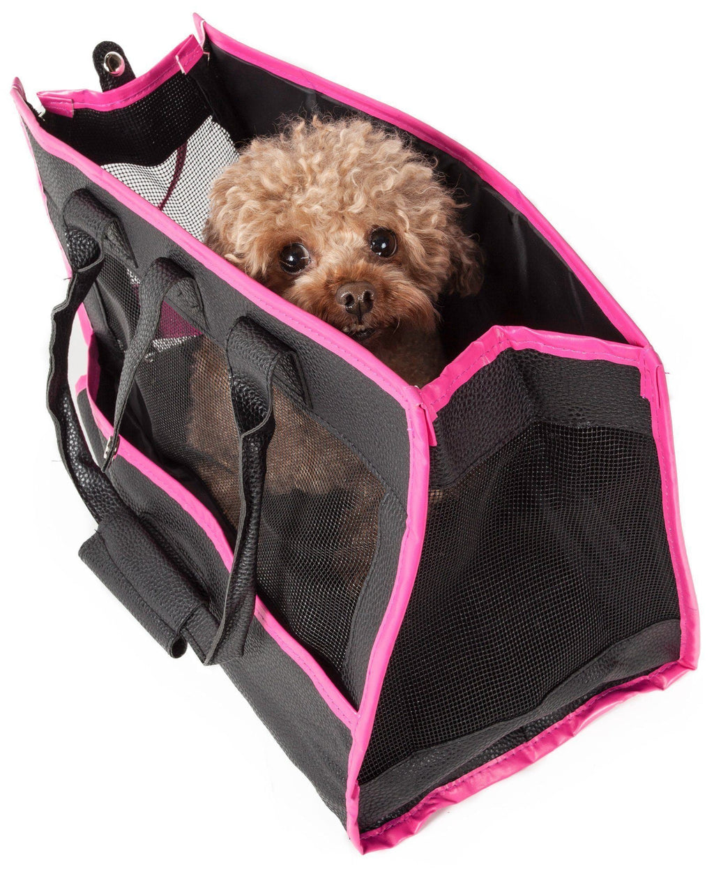 Pet Life ® 'Posh Paw' Elegant Leatherette Designer Fashion Travel Pet Dog Carrier Tote