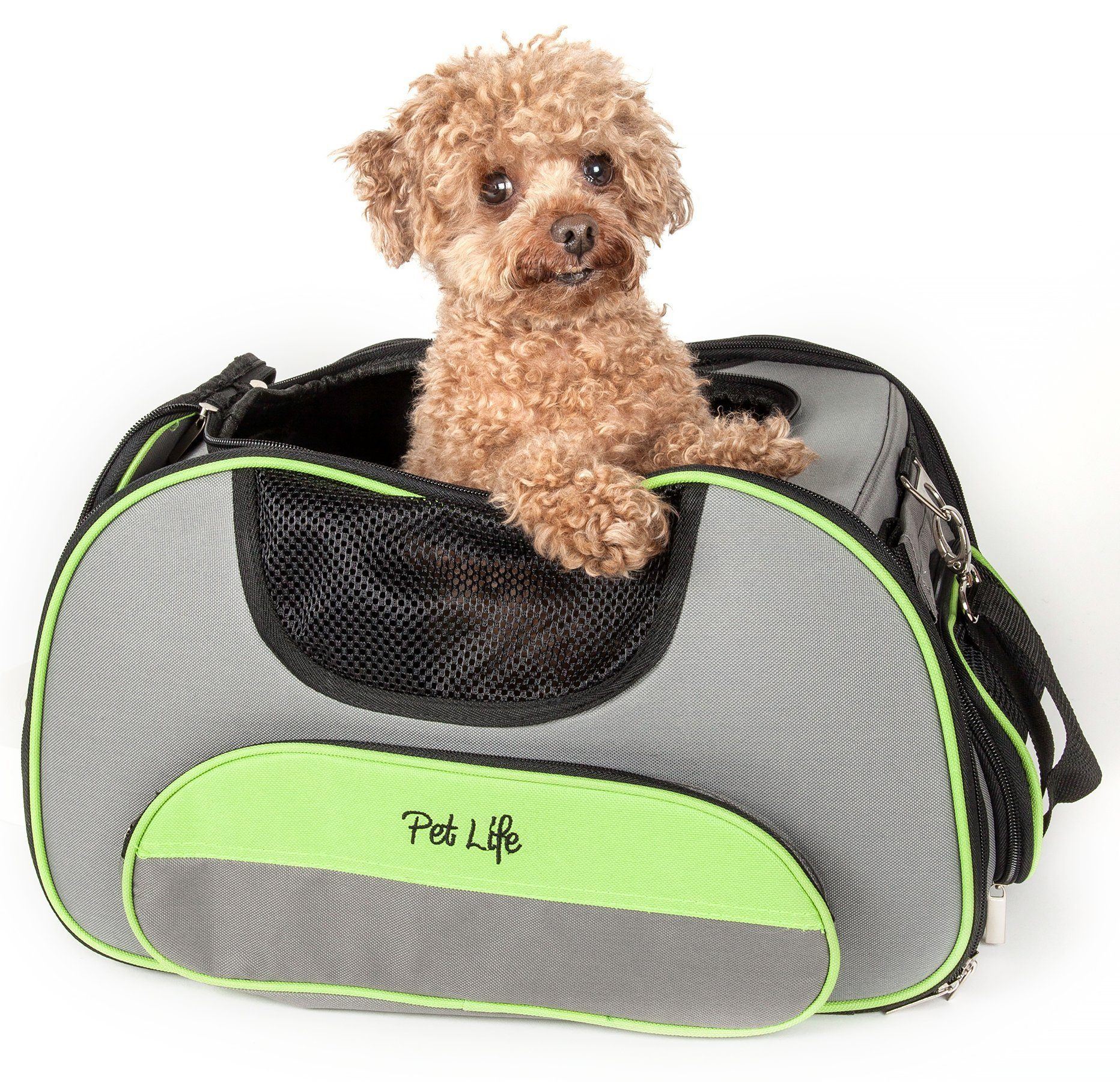 Pet Life ® 'Sky-Max' Airline Approved Designer Sporty Collapsible Travel Fashion Pet Dog Carrier