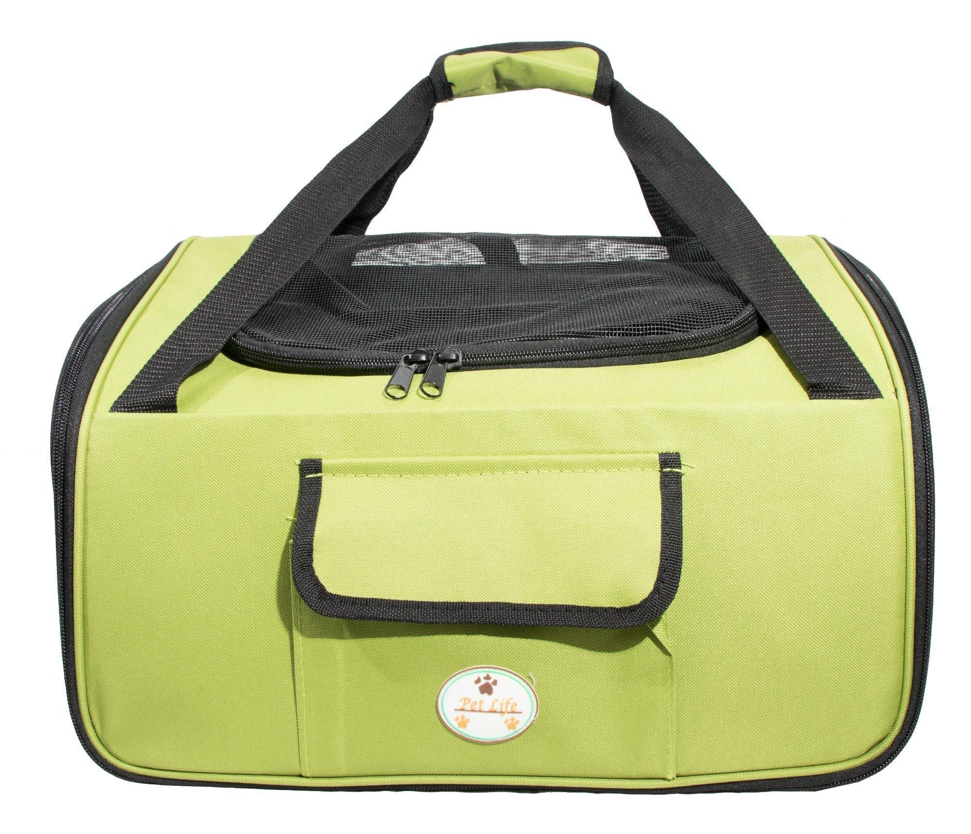 Pet Life ® Ultra-Lock collapsible pet duffel carrier, olive green with front handle pocket