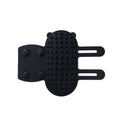 Black cat grooming massage comb with two handles and raised silicone bristles