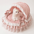 Pink Princess Canopy Dog Bed with Cushion Fursace Luxury Dog Plush Toy - Red Squeaky | Cookies Wagging Friends Boutique Cookies Wagging Friends Boutique