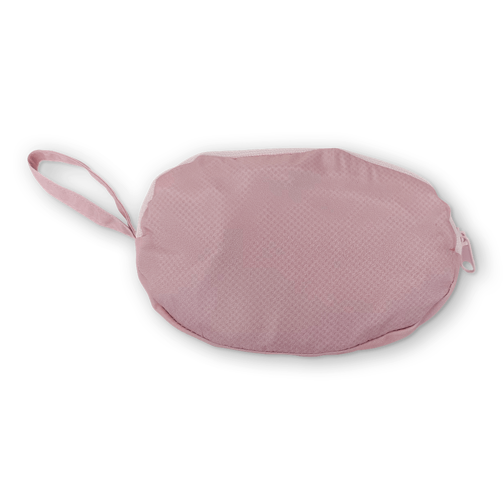 Pink foldable pet raincoat pouch with carry handle