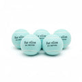 Pack of 5 light blue tennis balls with "fur elise so FETCH!" print