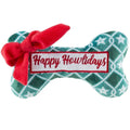 Puppermint Bone Green Stars (Happy Howlidays) Christmas Holiday Plush Squeak Dog Toy Fursace Luxury Dog Plush Toy - Red Squeaky | Cookies Wagging Friends Boutique Cookies Wagging Friends Boutique