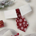 Red Festive Winter Snowflake Dog Tie Collar - SM Fursace Luxury Dog Plush Toy - S Red Squeaky | Cookies Wagging Friends Boutique Cookies Wagging Friends Boutique