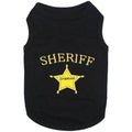Black dog t-shirt with gold embroidered sheriff star and lettering