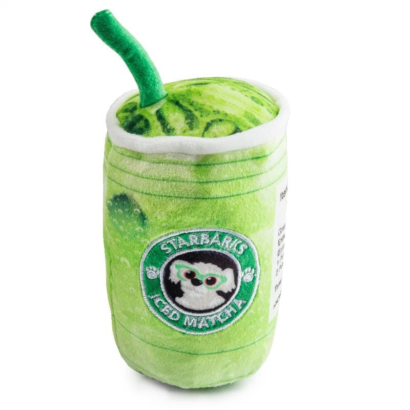 Starbarks iced matcha plush dog toy, green cup with straw