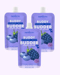 Superberry Snoot Buddy Budder Bundle (Trio 4oz Squeeze Packs) - 100% all natural dog peanut butter, Made in USA
