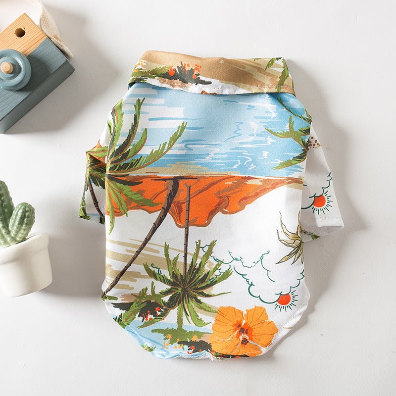 Tropical Hawaiian Dog Beach Shirt Fursace Luxury Dog Plush Toy - Orange Red Squeaky | Cookies Wagging Friends Boutique Cookies Wagging Friends Boutique