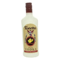 Durable vinyl dog bottle squeaker toy with Tweetos Vodka label and brown cap