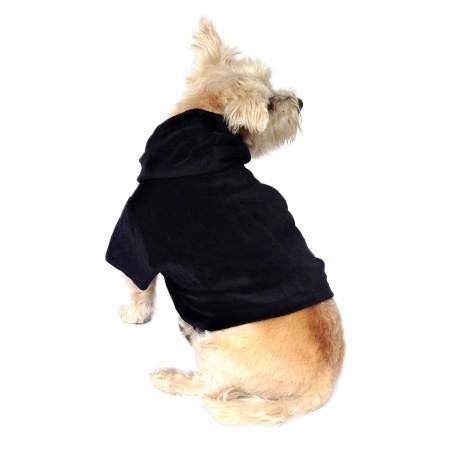 Velour Zip Front Hoodie, Black Fursace Luxury Dog Plush Toy - XS Red Squeaky | Cookies Wagging Friends Boutique Cookies Wagging Friends Boutique