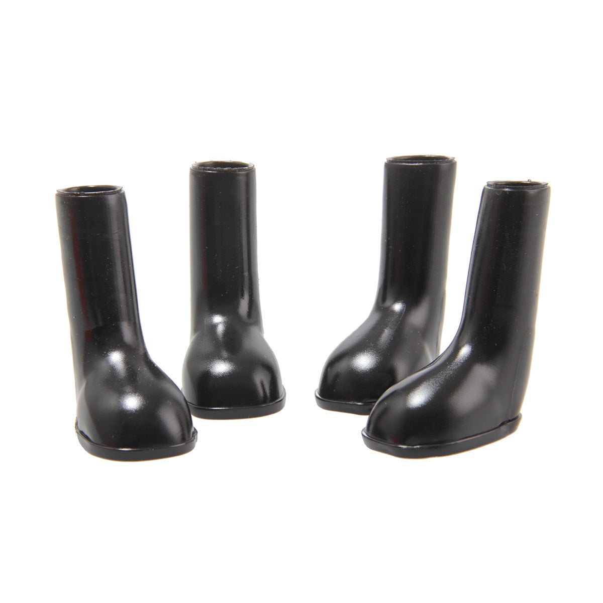 Pet waterproof rain shoes in black, pair of booties with thick soles