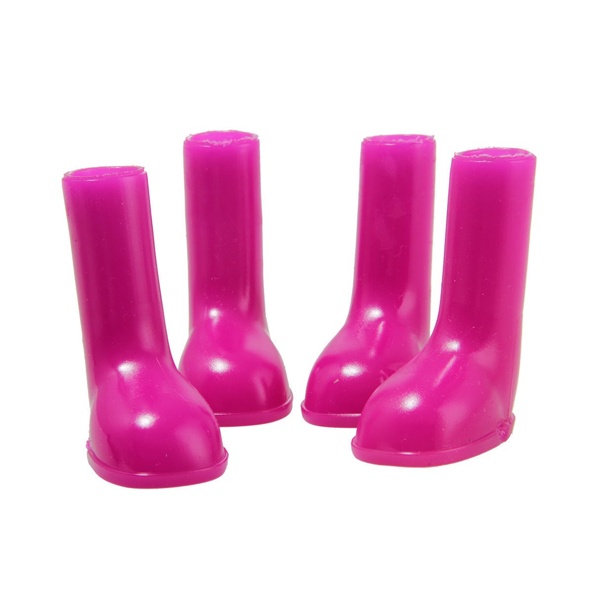 Pet waterproof rain shoes in purple, pair of booties with thick soles